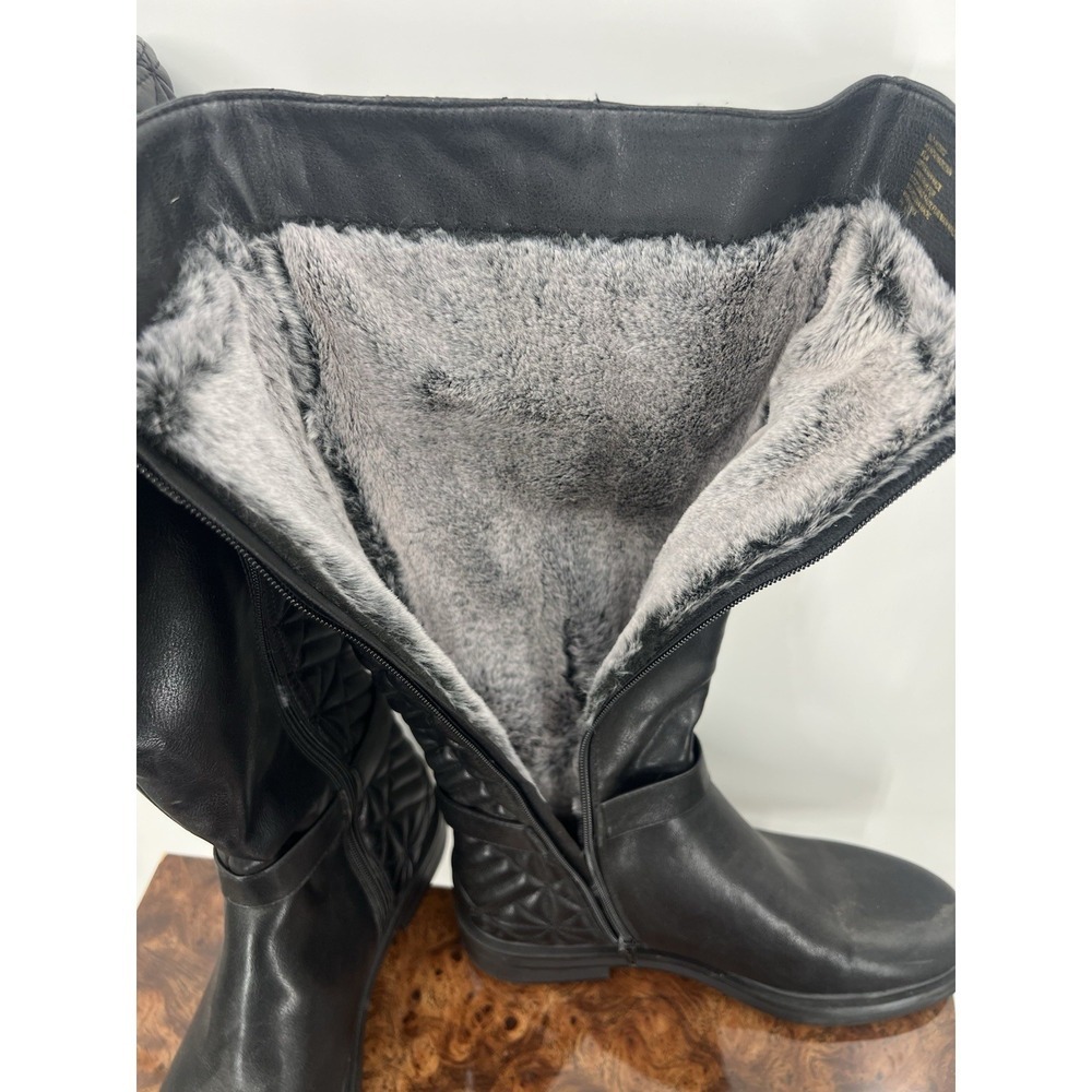 WHITE MOUNTAIN Sz 9.5 Women's Black Madilynn Tall Boots Shoes Zip fur lined